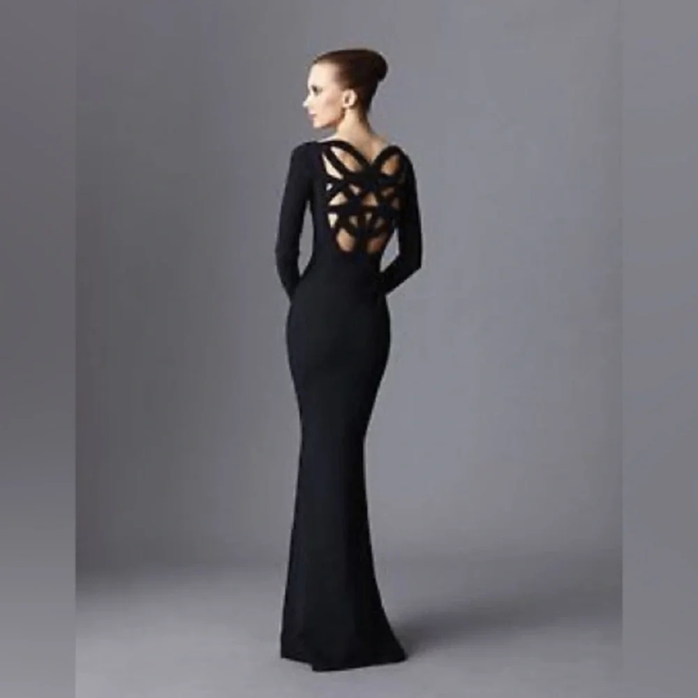 Chiara Boni La Petite Robe Tegan Black Backless Gown XS FLAWED